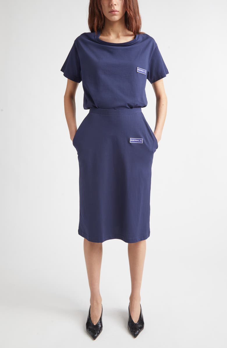 JULIE KEGELS Pulled Neckline Cotton T-Shirt, Alternate, color, Dark Navy