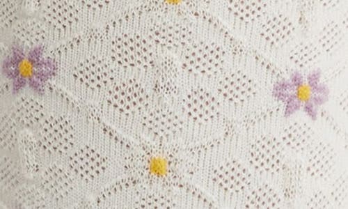 Casa Clara Dylan Crew Socks In White Flora