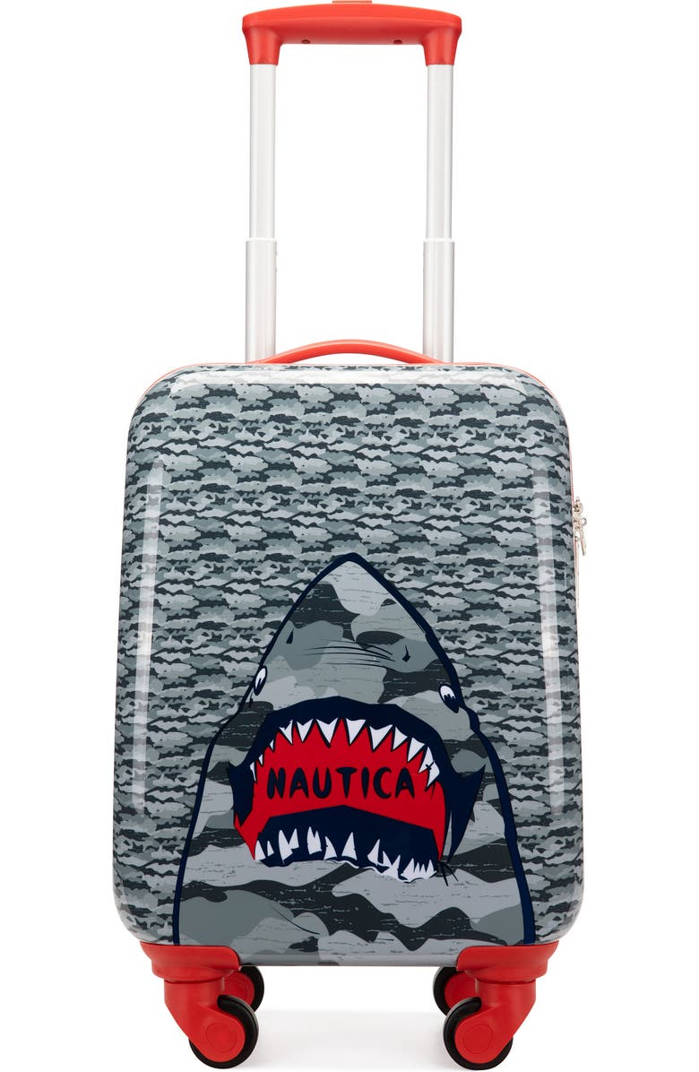 Nautica Adventure Airline Approved Carry On Suitcase, Alternate, color, Shark Attack