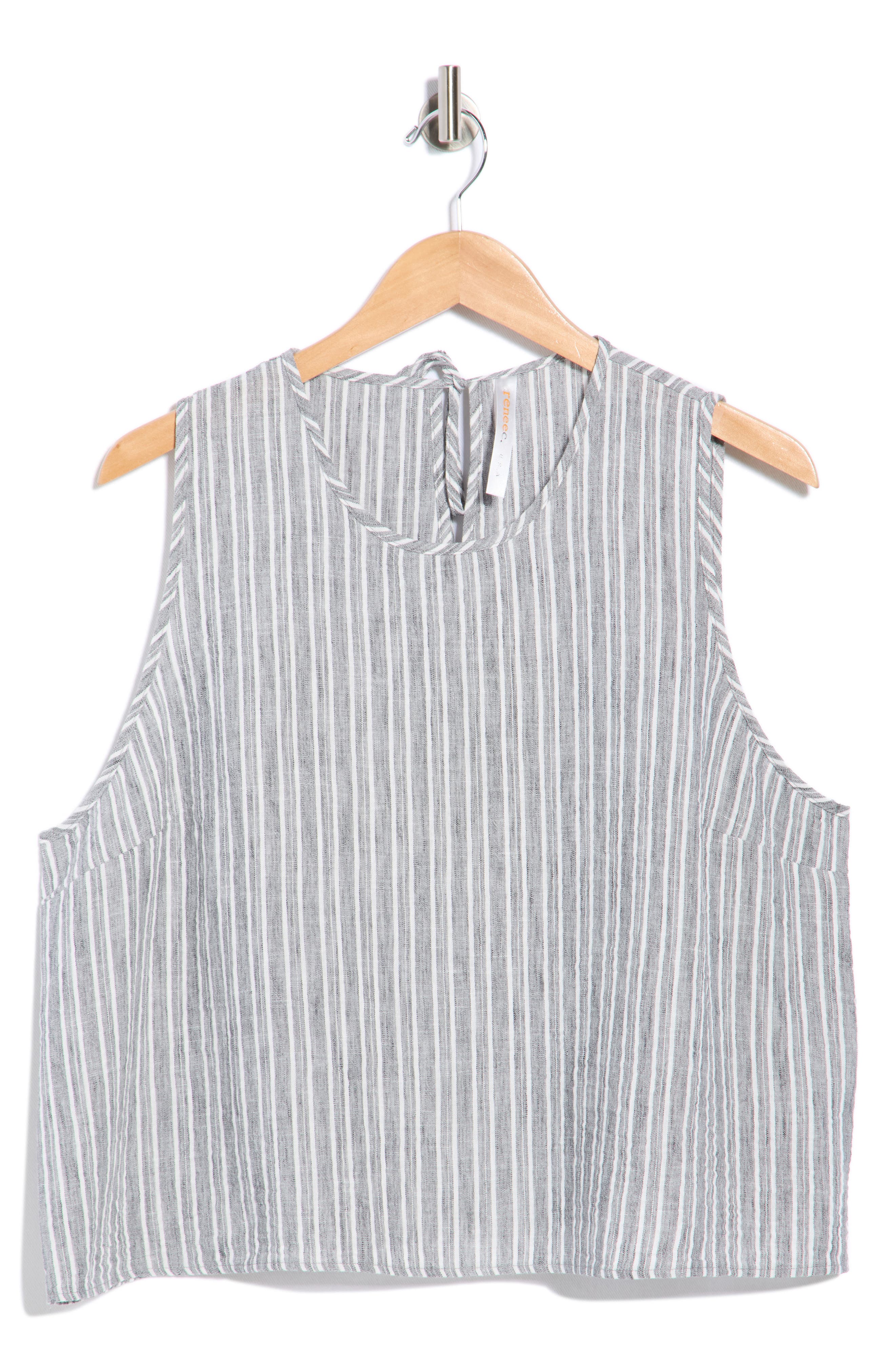Renee C Stripe Sleeveless Cotton Top
