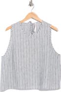Renee C Stripe Sleeveless Cotton Top