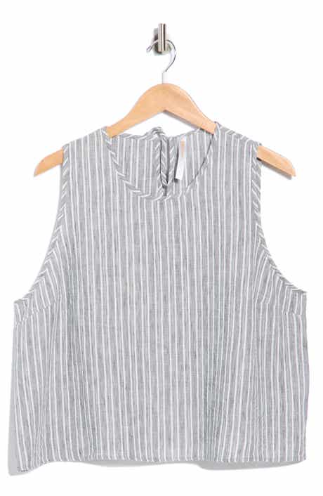 Renee C Stripe Sleeveless Cotton Top