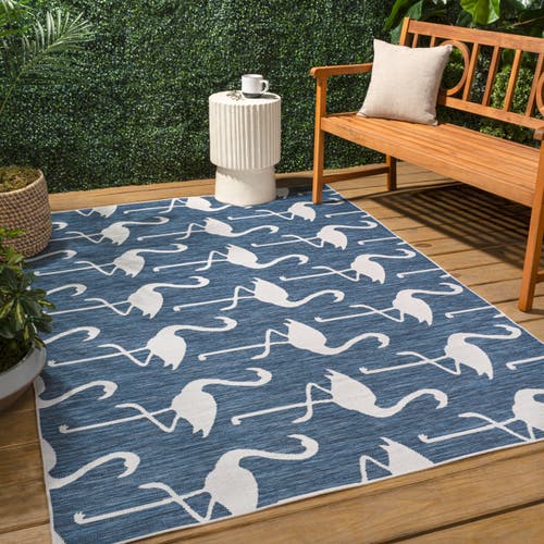 Jonathan Y Liana Casual Coastal Flamingos Two-tone Indoor/outdoor Area Rug