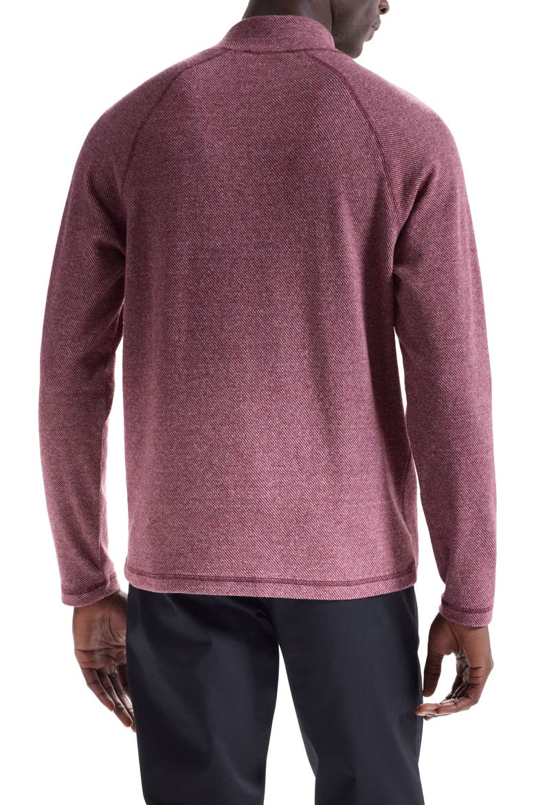 Brushed Cotton Blend Quarter Zip Pullover, Alternate, color, BURGUNDY