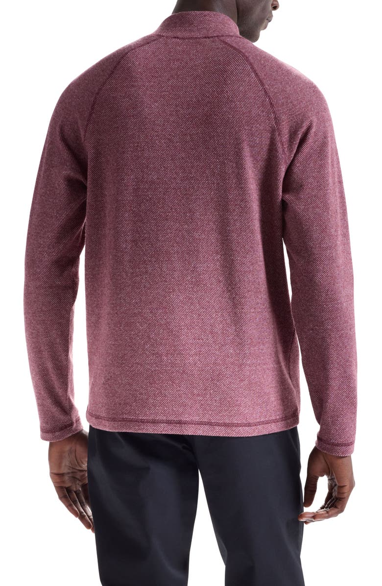 Bugatchi Brushed Cotton Blend Quarter Zip Pullover, Alternate, color, Burgundy