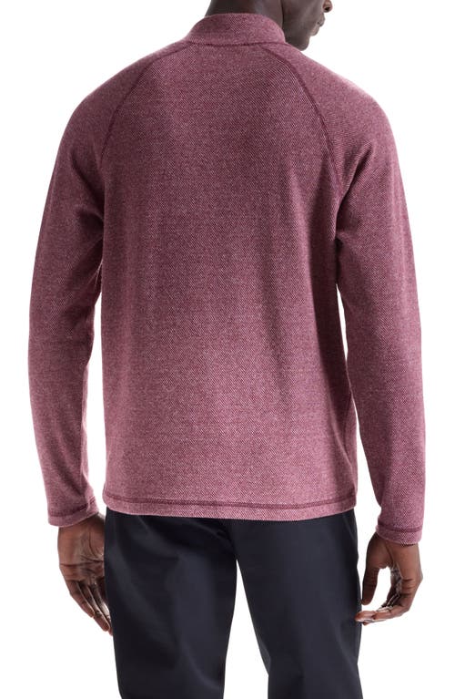 Bugatchi Brushed Cotton Blend Quarter Zip Pullover In Pink