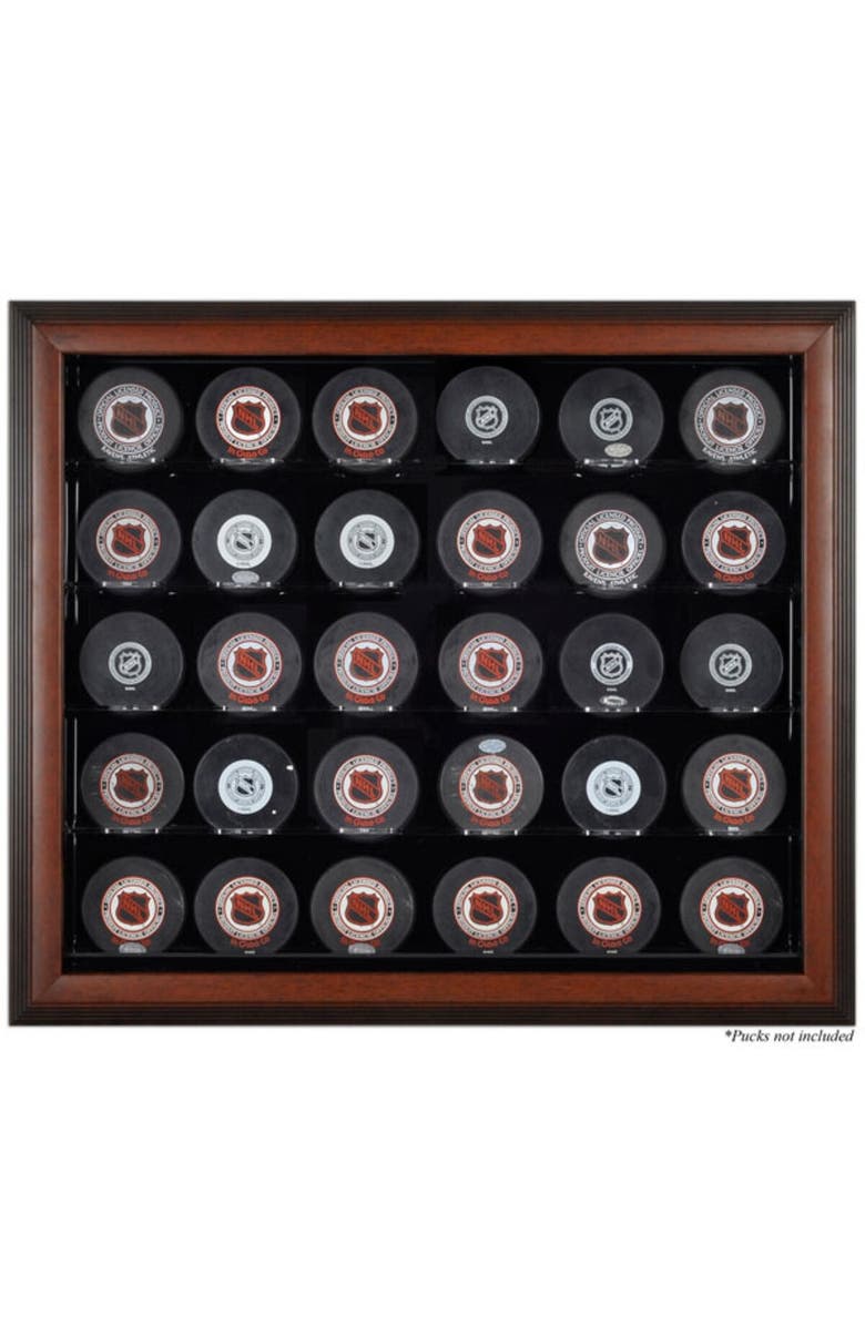 FANATICS AUTHENTIC Brown Framed 30 Hockey Puck Display Case, Main, color, 