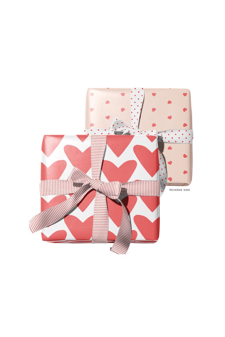 Eight Sheets Two-Sided "Hearts" Heavyweight Gift Wrap, Alternate, color, Multicolored