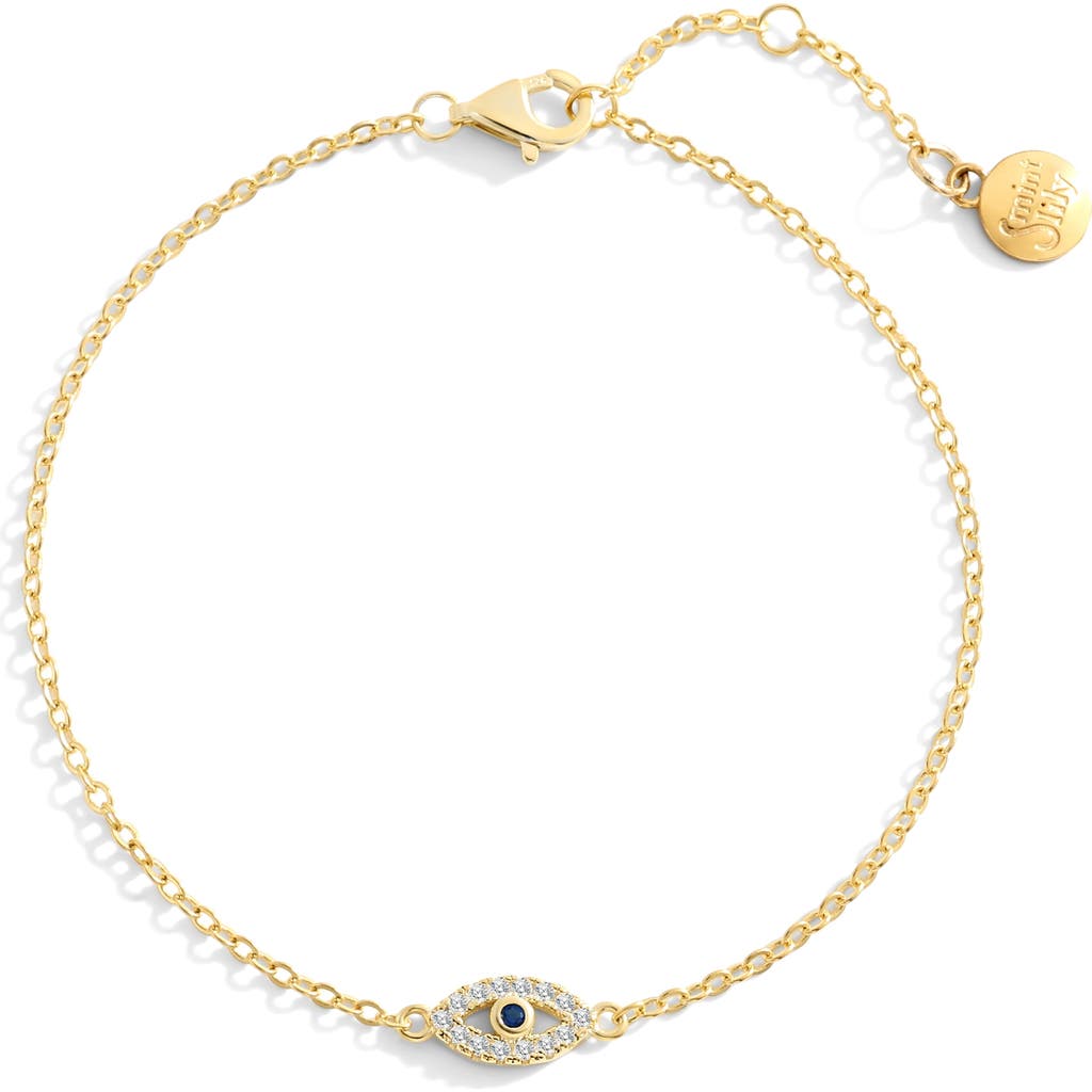 Mint & Lily Dainty Evil Eye Charm Bracelet In Gold