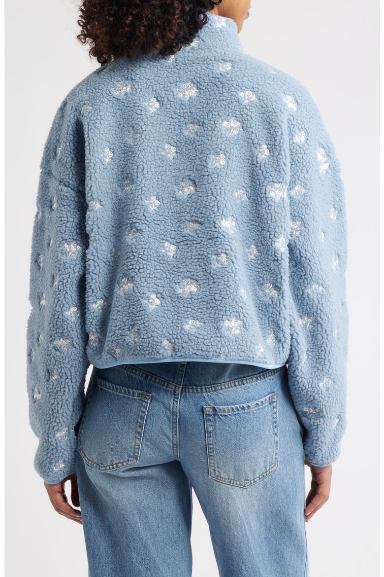 Ditsy Blue Elle Fleece Half Zip Pullover, Alternate, color, FROST BLUE