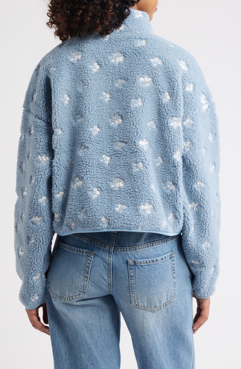 HAPPY CAMP3R Ditsy Blue Elle Fleece Half Zip Pullover, Alternate, color, Frost Blue