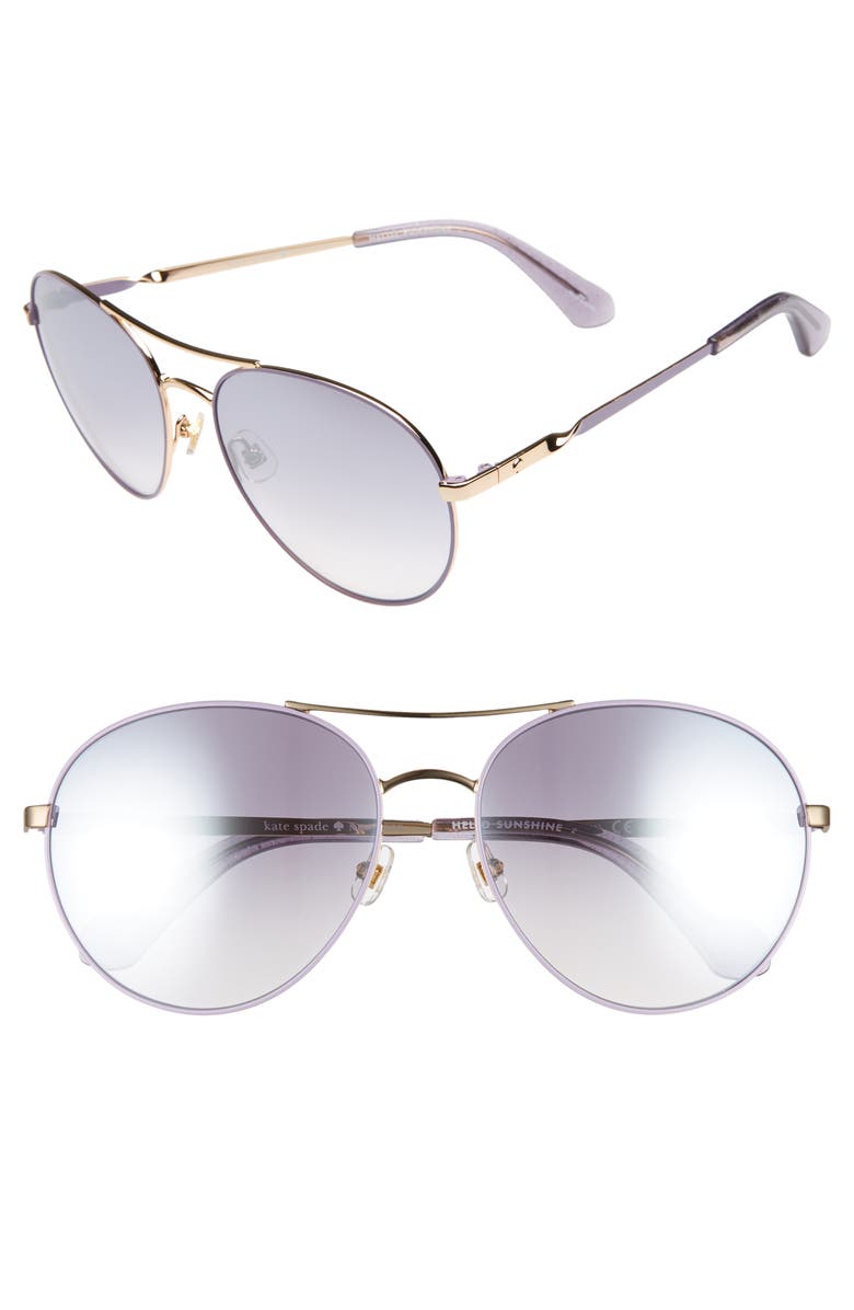 Kate Spade New York joshelle 60mm aviator sunglasses, Main, color,