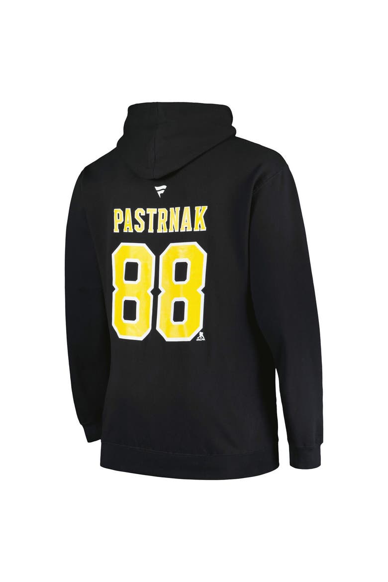 Men's Profile David Pastrnak Black Boston Bruins Big & Tall Name & Number Pullover Hoodie, Alternate, color, Black