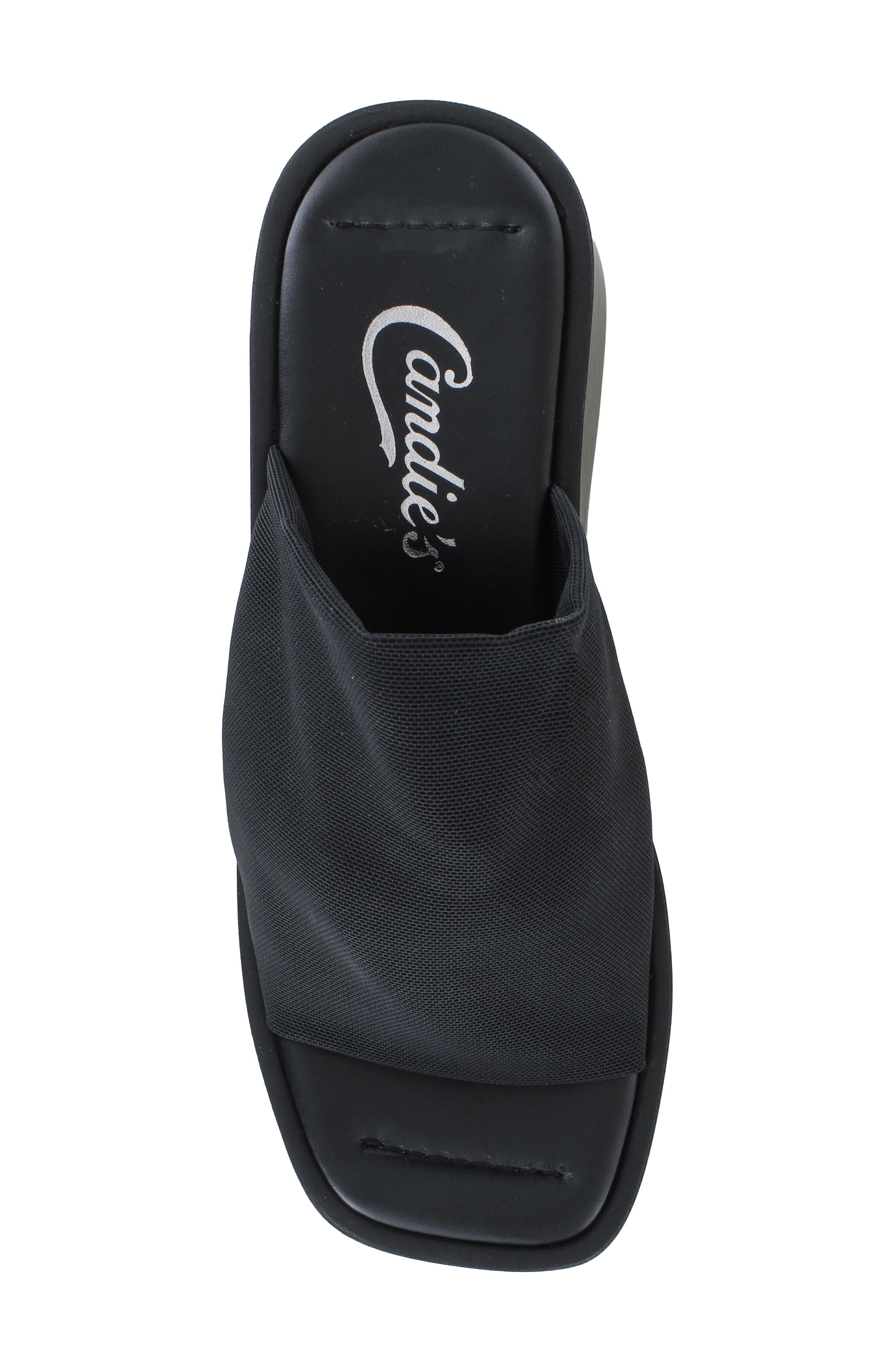Candie's Danna Platform Slide Sandal, Alternate, color, Black Fabric