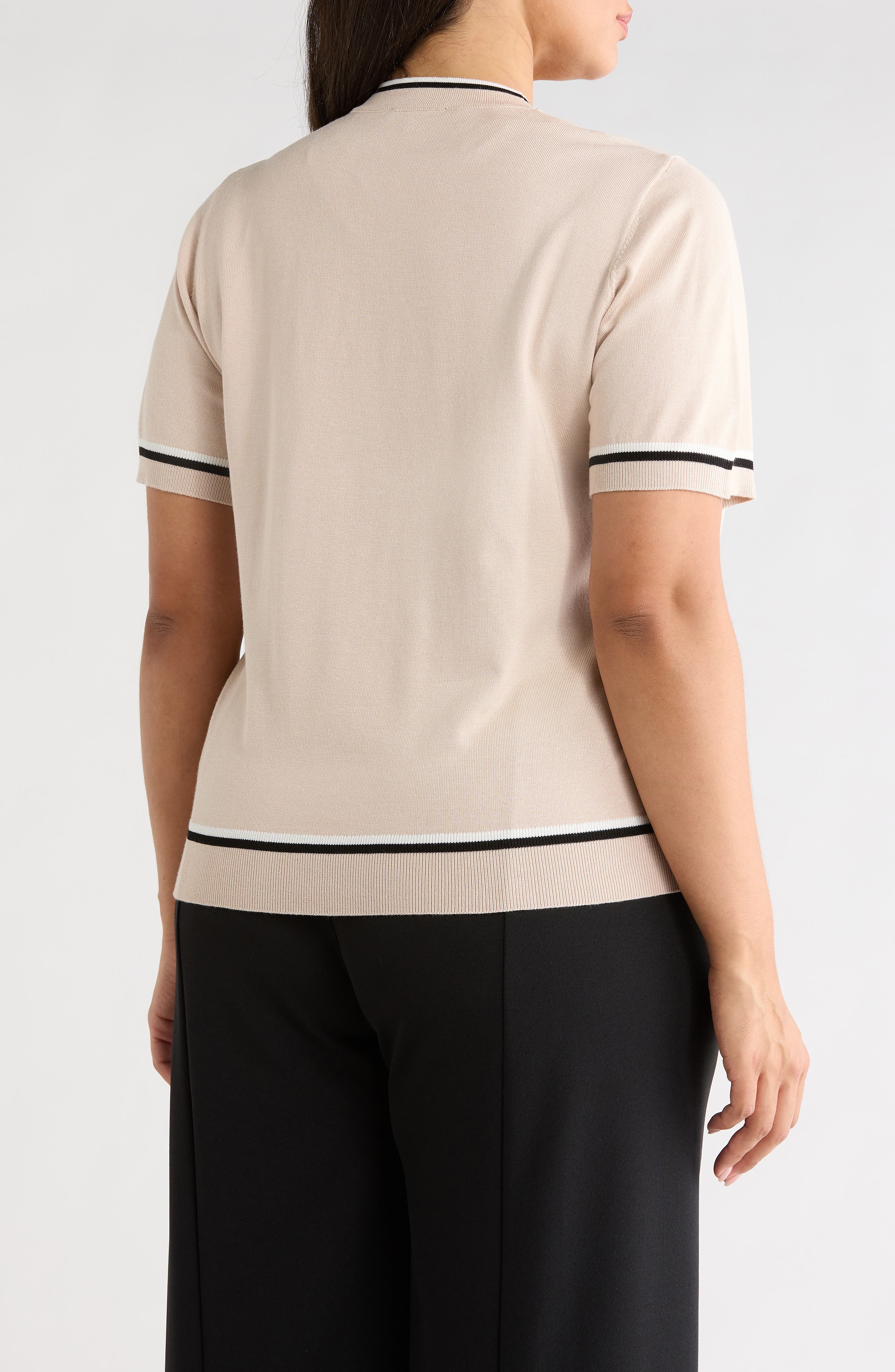 Double Tip Tie Neck Sweater - image 2