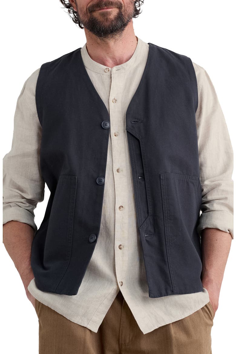Metern Organic Cotton Vest, Main, color, INKWELL
