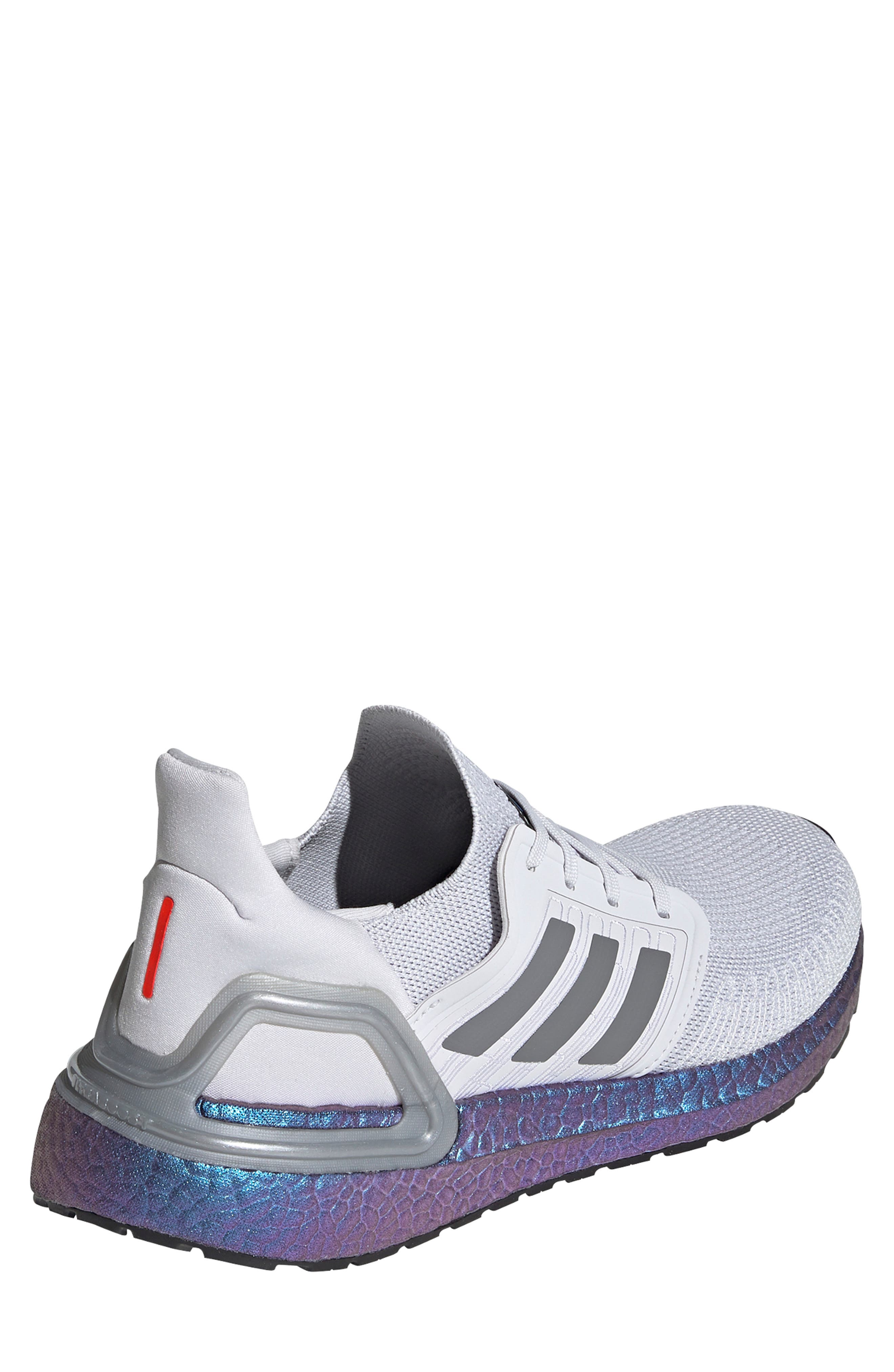 UltraBoost 20 Space Race Running Shoe, Alternate, color, DASH GREY/ BOOST BLUE VIOLET