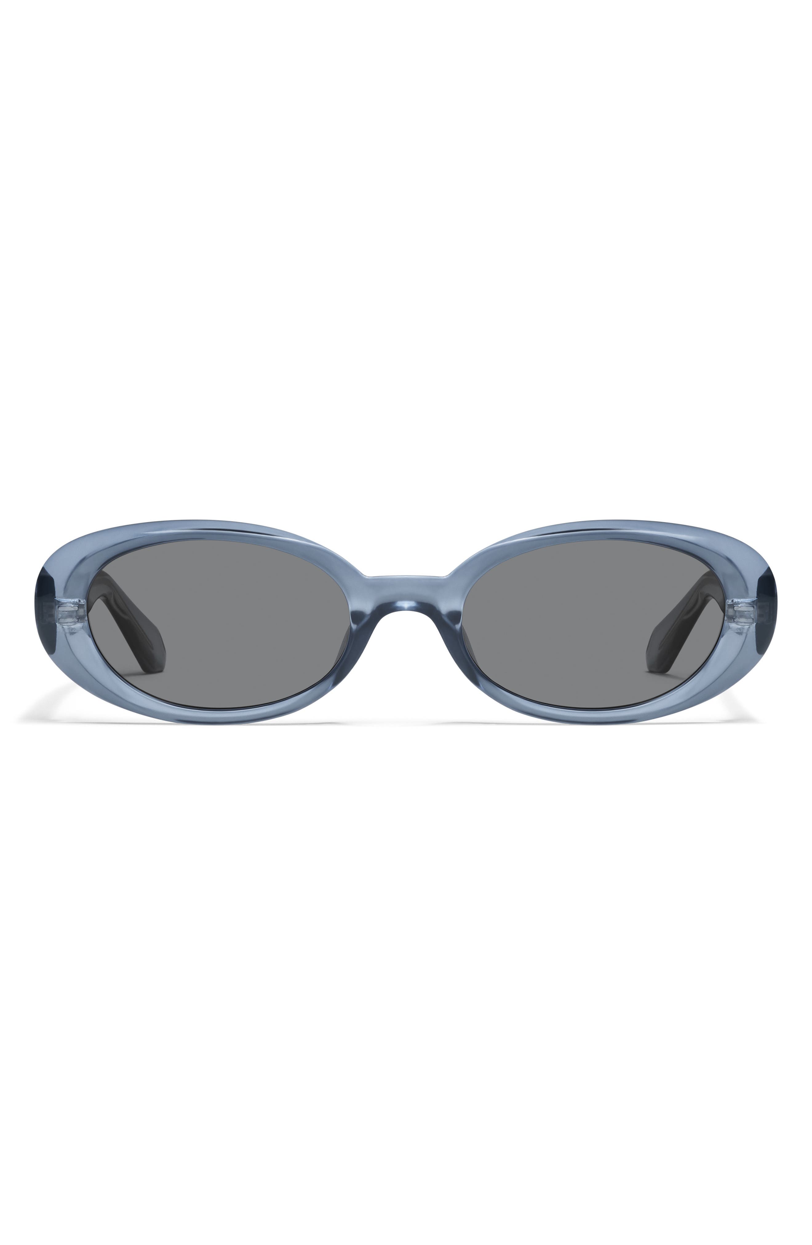 QUAY Felt Cute 52mm Gradient Small Oval Sunglasses