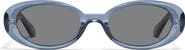 QUAY Felt Cute 52mm Gradient Small Oval Sunglasses