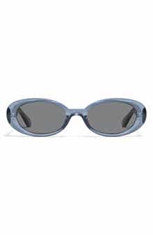 QUAY Felt Cute 52mm Gradient Small Oval Sunglasses