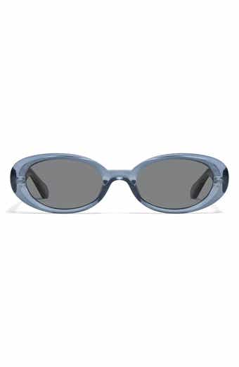 QUAY Felt Cute 52mm Gradient Small Oval Sunglasses