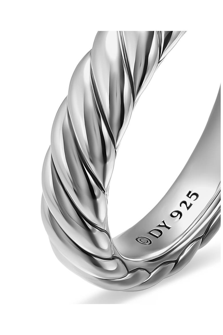 Sculpted Cable Band Ring in Sterling Silver, Alternate, color, SILVER