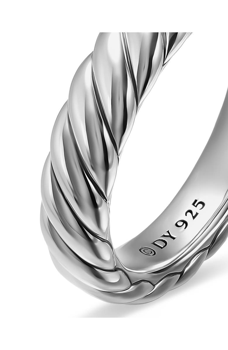 David Yurman Sculpted Cable Band Ring in Sterling Silver, Alternate, color, Silver