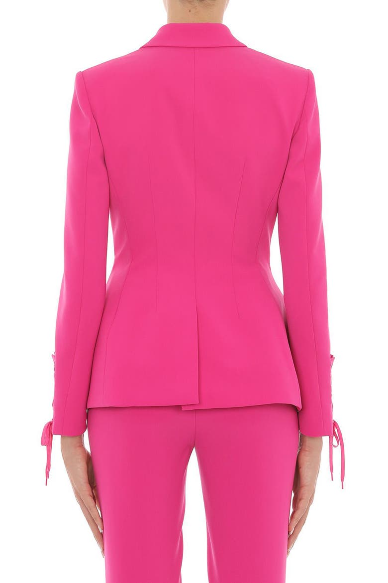 Lace-Up Double Breasted Crepe Blazer, Alternate, color, VIOLET