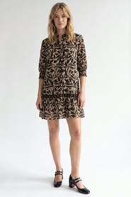 Exquise Bettine Embroidered Crew Neck Mini Dress