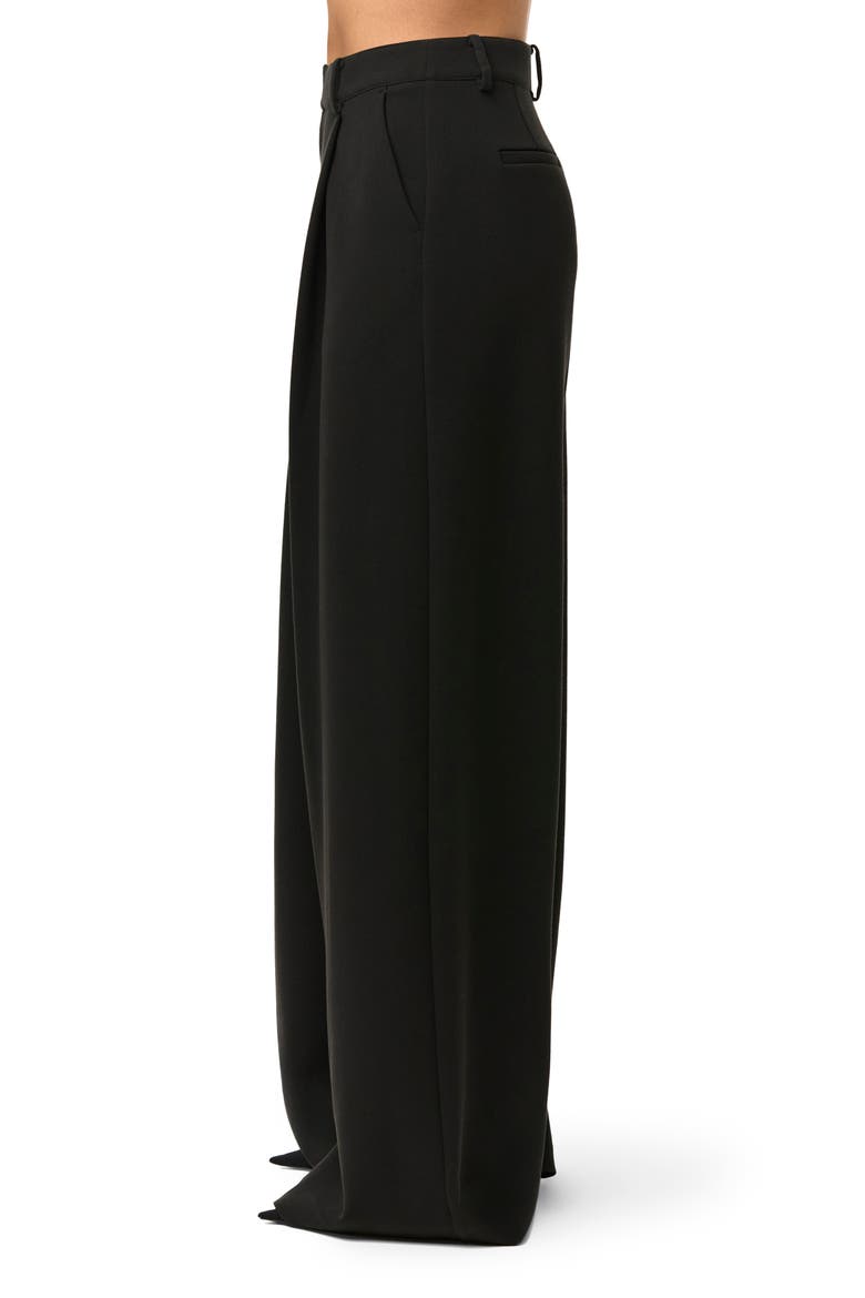 Pleated Wide Leg Pants, Alternate, color, BLACK
