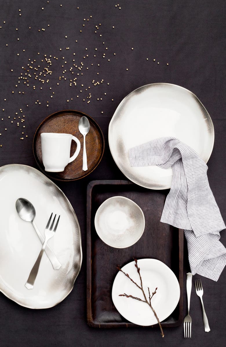 VIETRI Large Aurora Stoneware Platter, Alternate, color, Ash