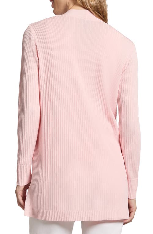 Jones New York Open Front Rib Cardigan In Petal Pink
