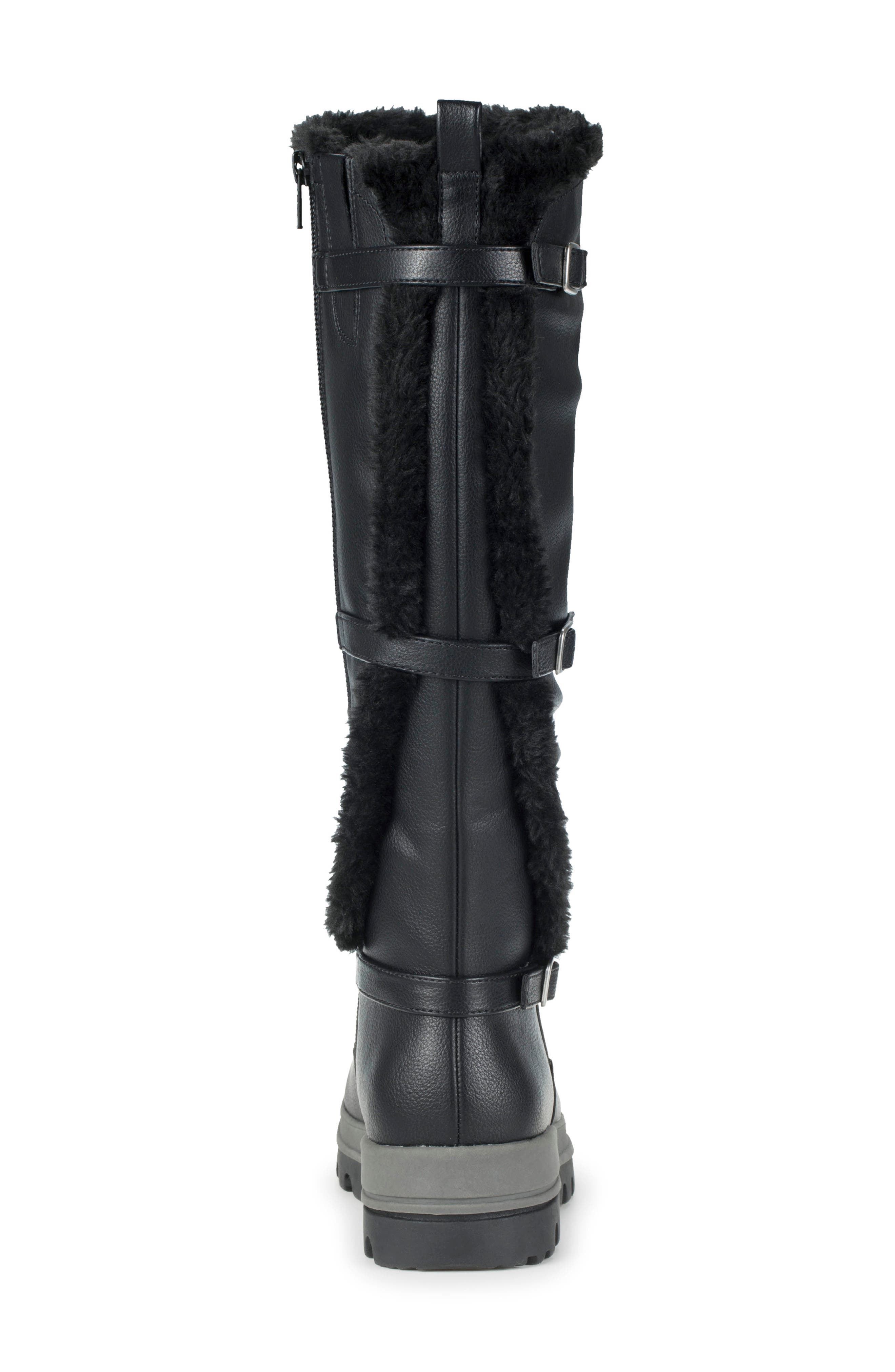 Navia Faux Fur Lined Tall Boot, Alternate, color, BLACK