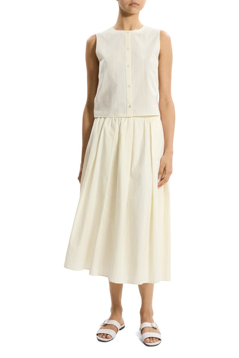 Button-Up Organic Cotton Top, Alternate, color, IVORY
