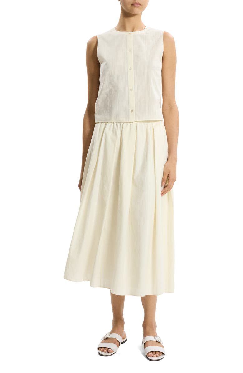 Theory Button-Up Organic Cotton Top, Alternate, color, Ivory