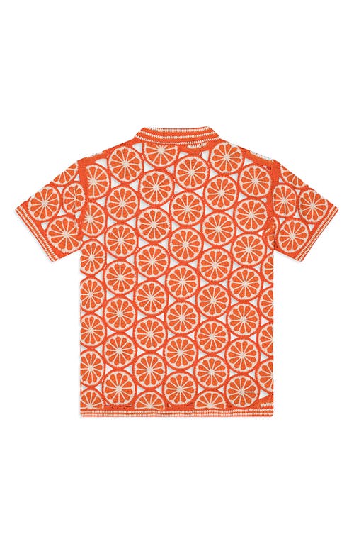 Shop Mavrans Orange Crochet Sweater In Orange Multi