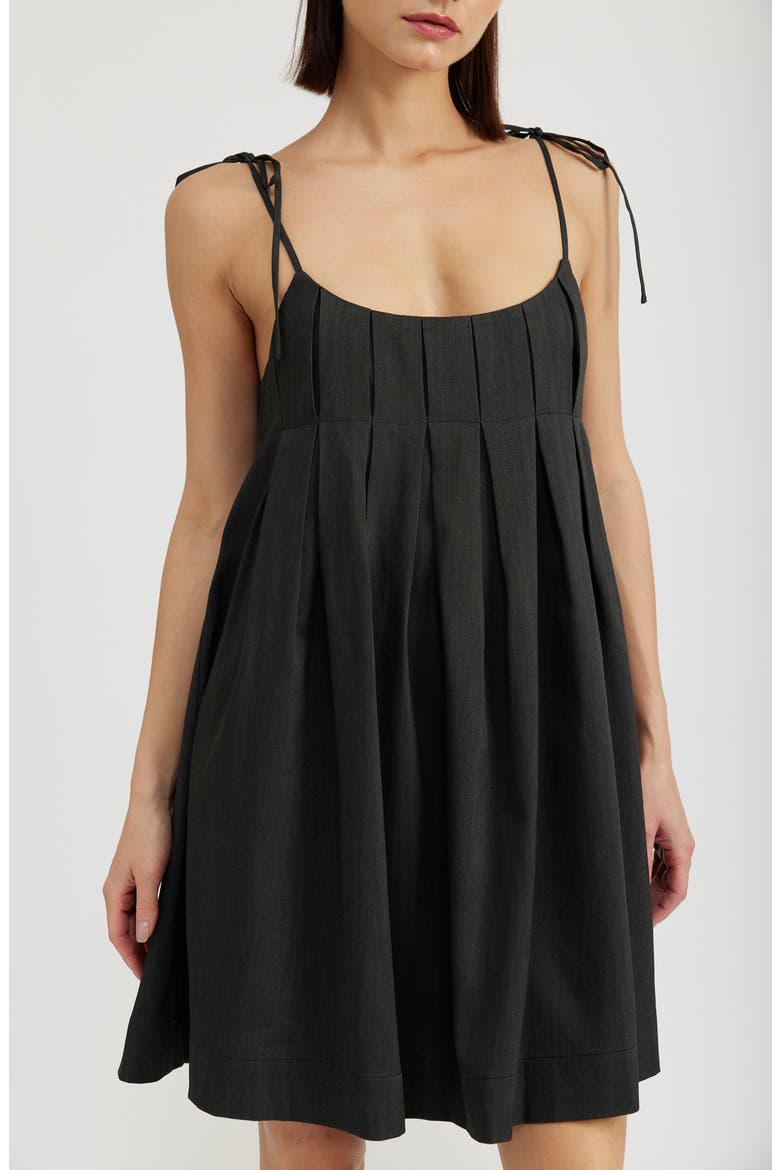Jovie Babydoll Minidress, Alternate, color, WASHED BLACK