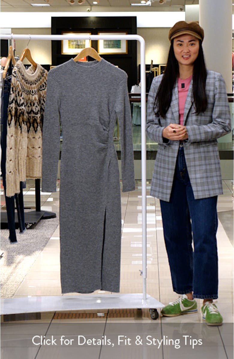 Mock Neck Rib Longline Sweater, sales video thumbnail