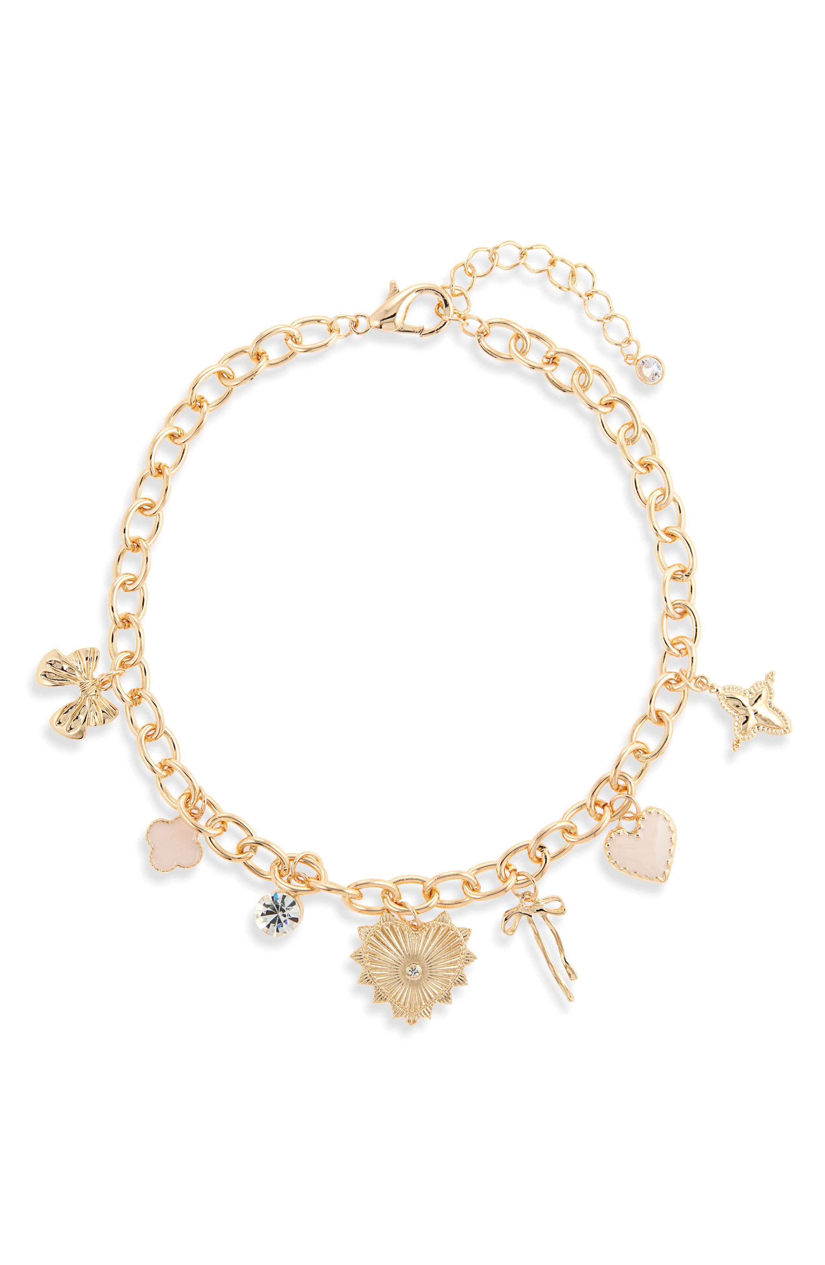 Tasha Heart & Bow Charm Necklace