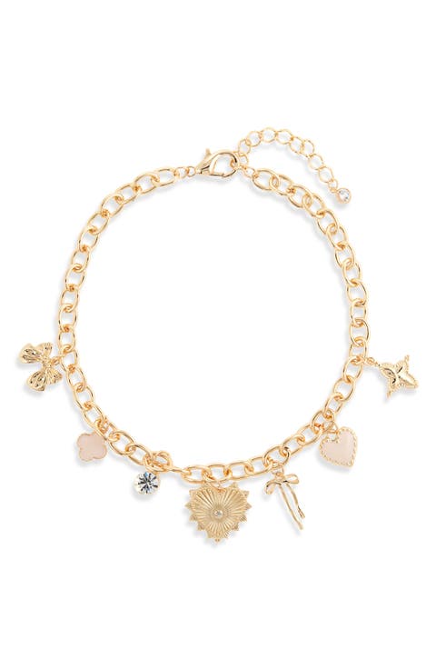 Heart & Bow Charm Necklace