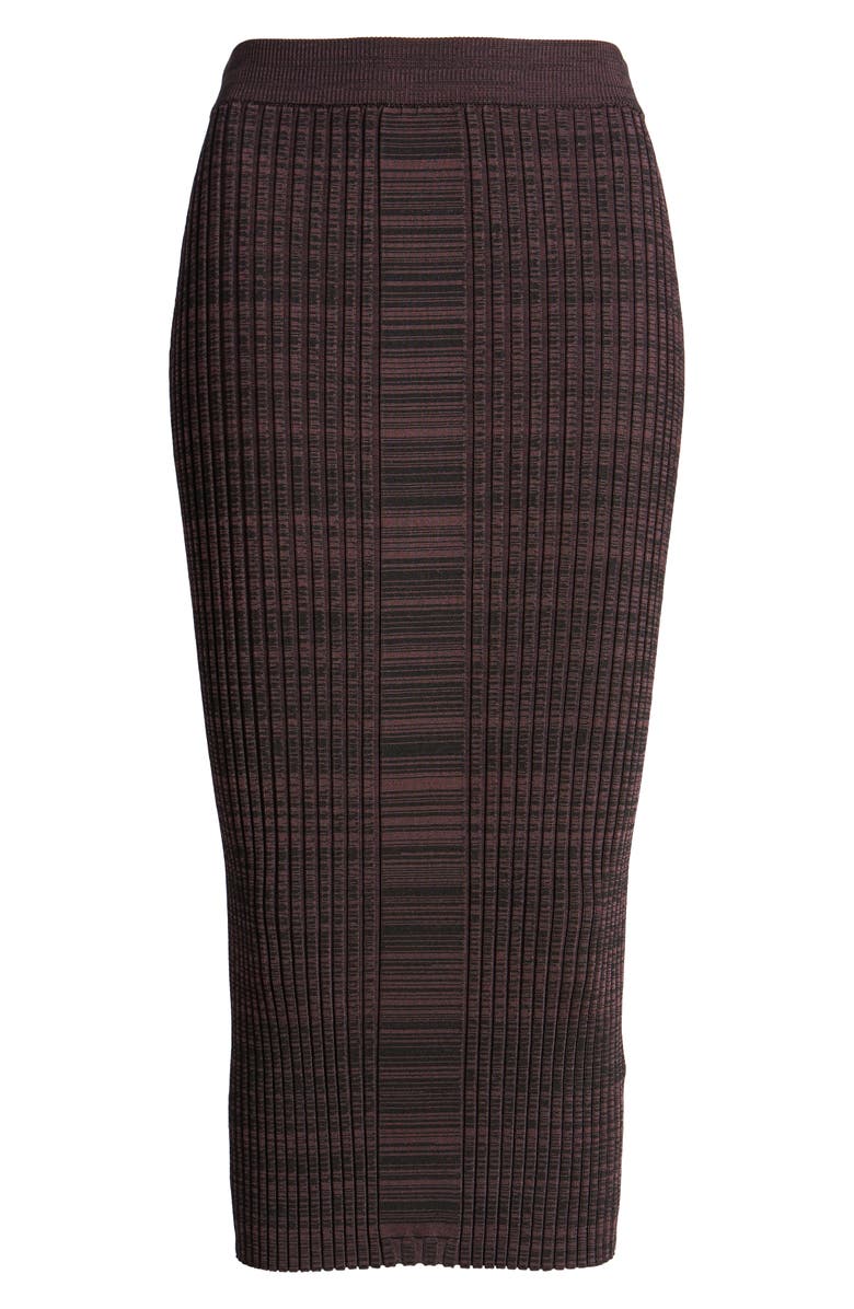 BOSS Farmina Rib Midi Sweater Skirt, Alternate, color, Nightfall Burgundy Melange