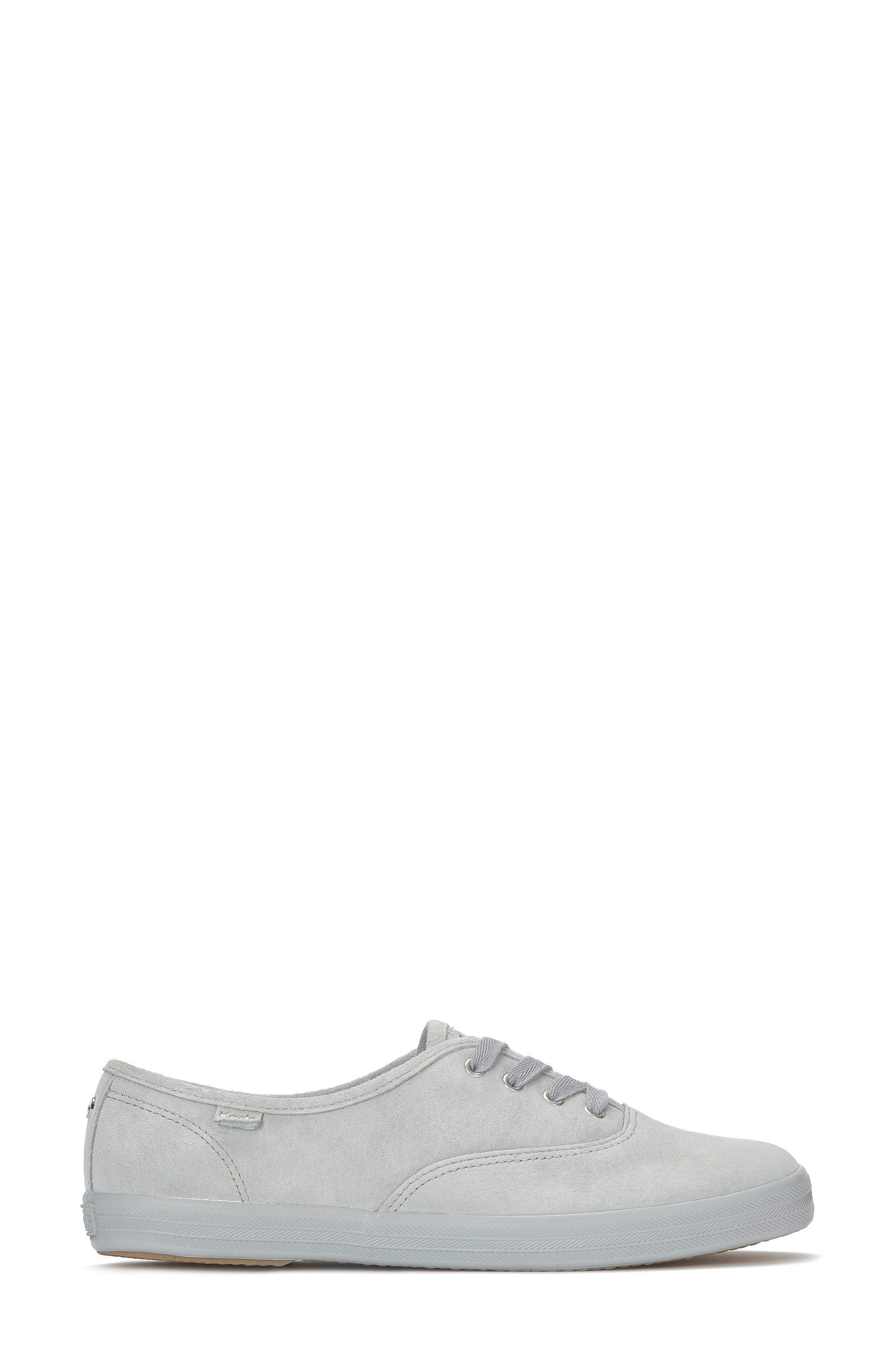 Keds<sup>®</sup> Champion Luxe Suede Low Top Sneaker, Alternate, color, Light Grey