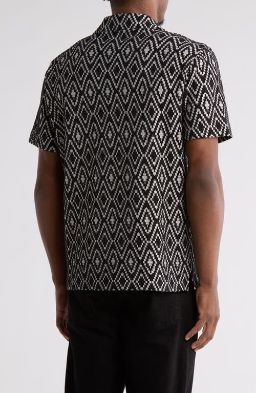 Truth Jacquard Camp Shirt In Black