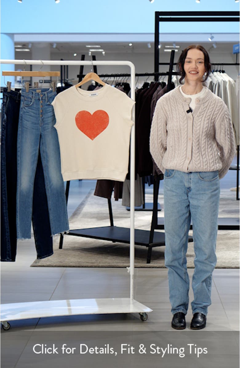 Heart Cutoff Short Sleeve Sweatshirt, sales video thumbnail