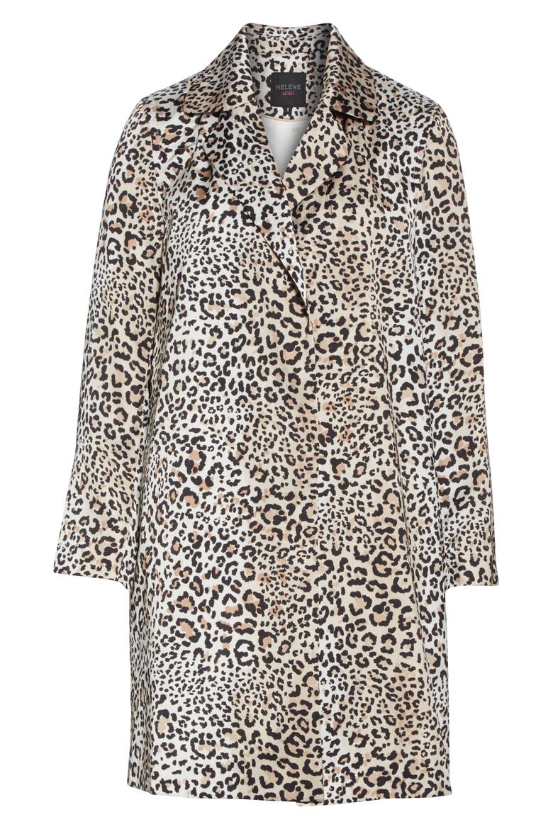 Leopard Print Longline Jacket, Alternate, color, BROWN LEOPARD