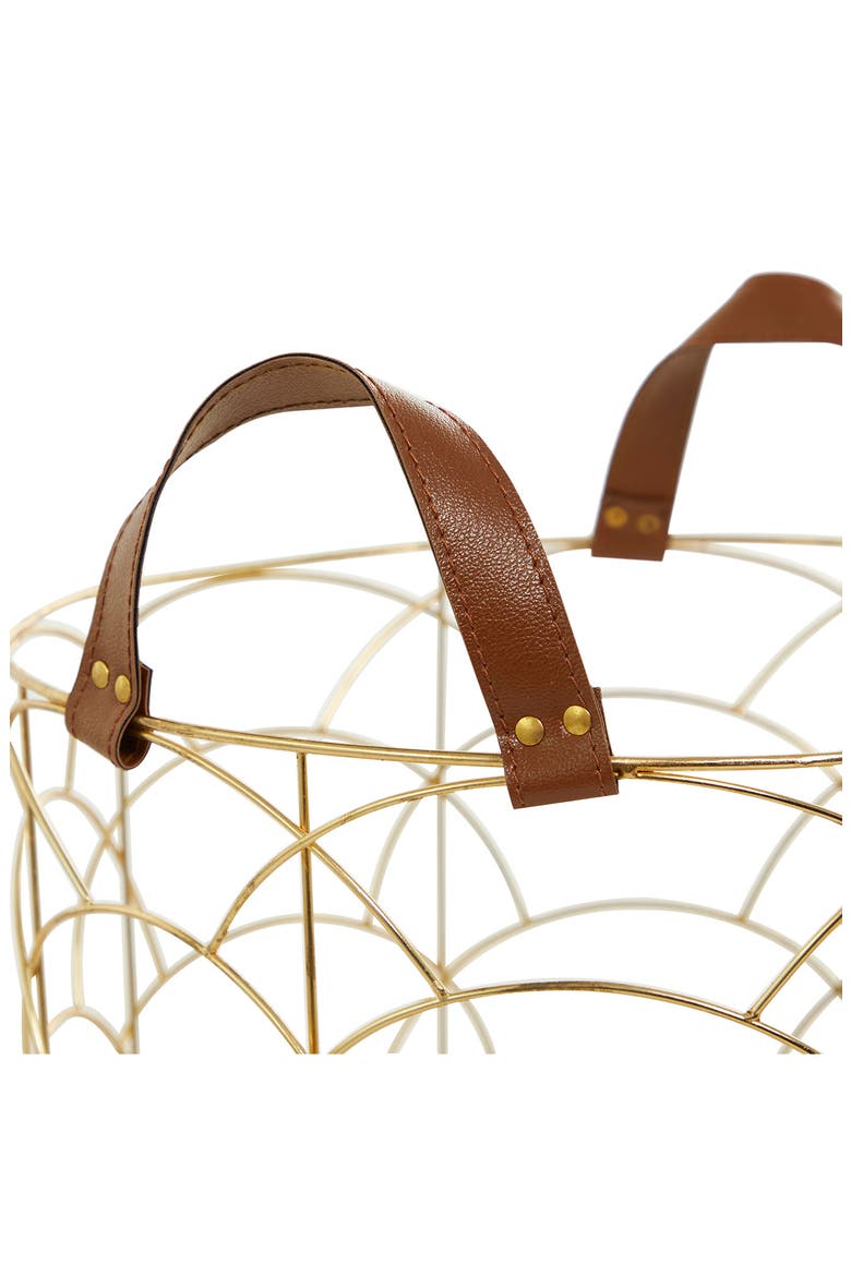 Goldtone Metal Glam Storage Basket - Set of 3, Alternate, color, GOLD