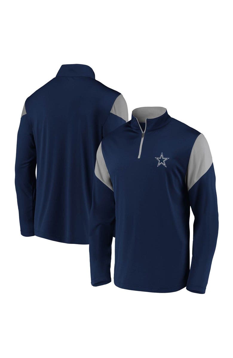 FANATICS Men's Fanatics Branded Navy Dallas Cowboys Primary Team Logo Quarter-Zip Jacket, Main, color, 