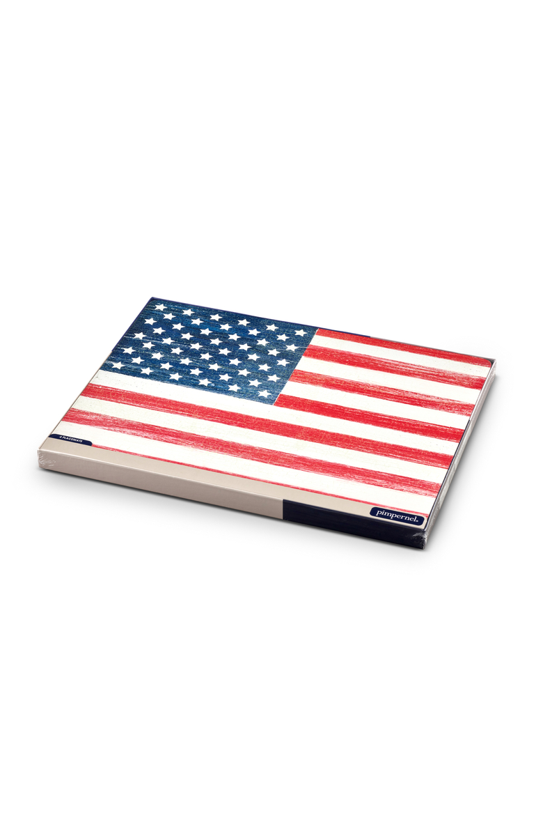 American Flag Set of 4 Cork Back Placemats, Alternate, color, Multi