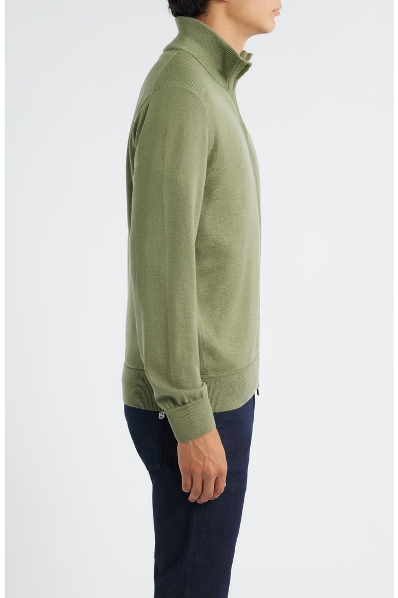 Illarione Zip Wool Cardigan, Alternate, color, MEDIUM GREEN