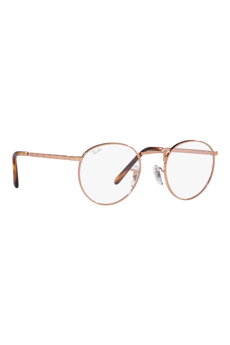 RX3637V 53mm Round Optical Glasses, Alternate, color, ROSE GOLD